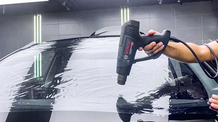 特斯拉3黑色施工龙膜玻璃膜（图4）