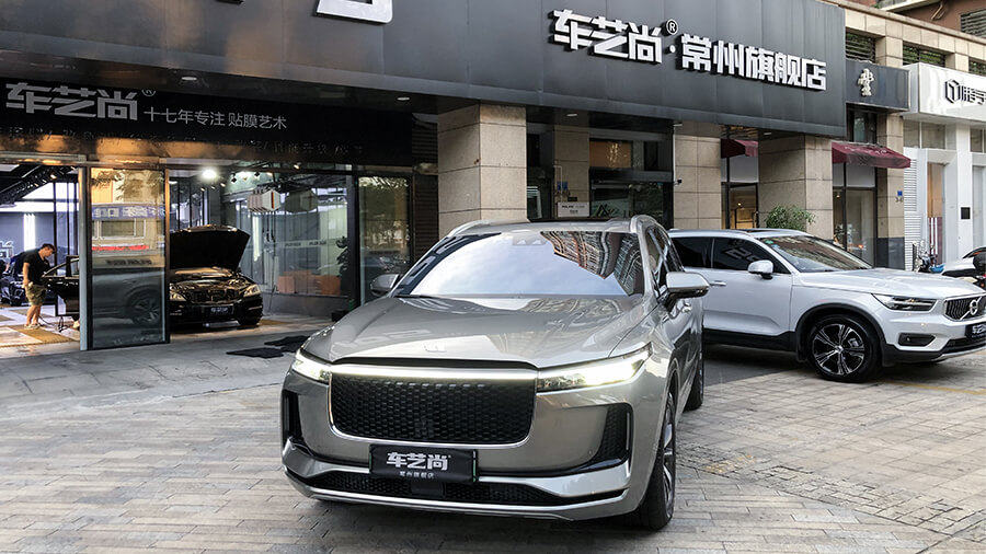 理想ONE银灰色施工龙膜隔热膜效果（图4）