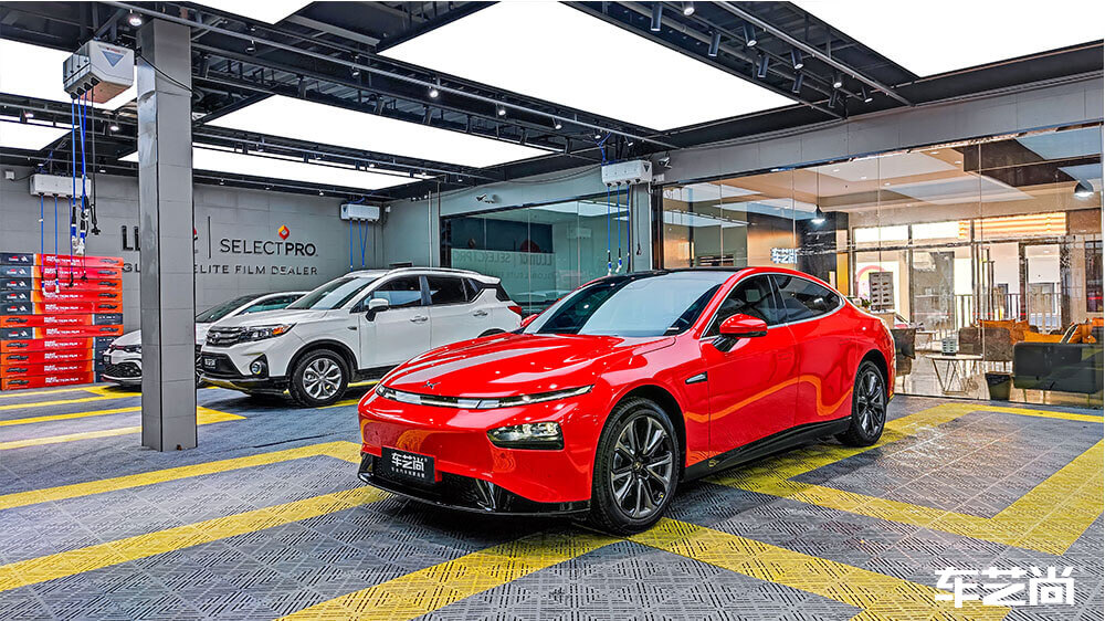 小鹏P7红色施工龙膜隔热膜畅悦80+35（图12）