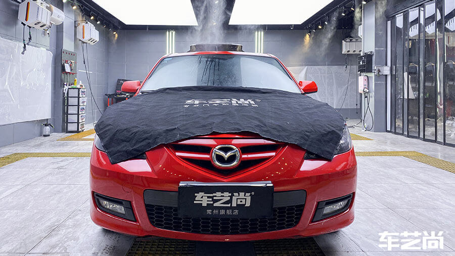 马自达3红色施工龙膜隔热膜畅悦80+35（图1）