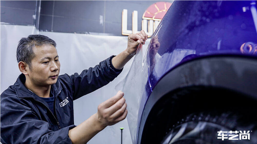 玛莎拉蒂莱万特蓝色施工龙膜隐形车衣（图18）